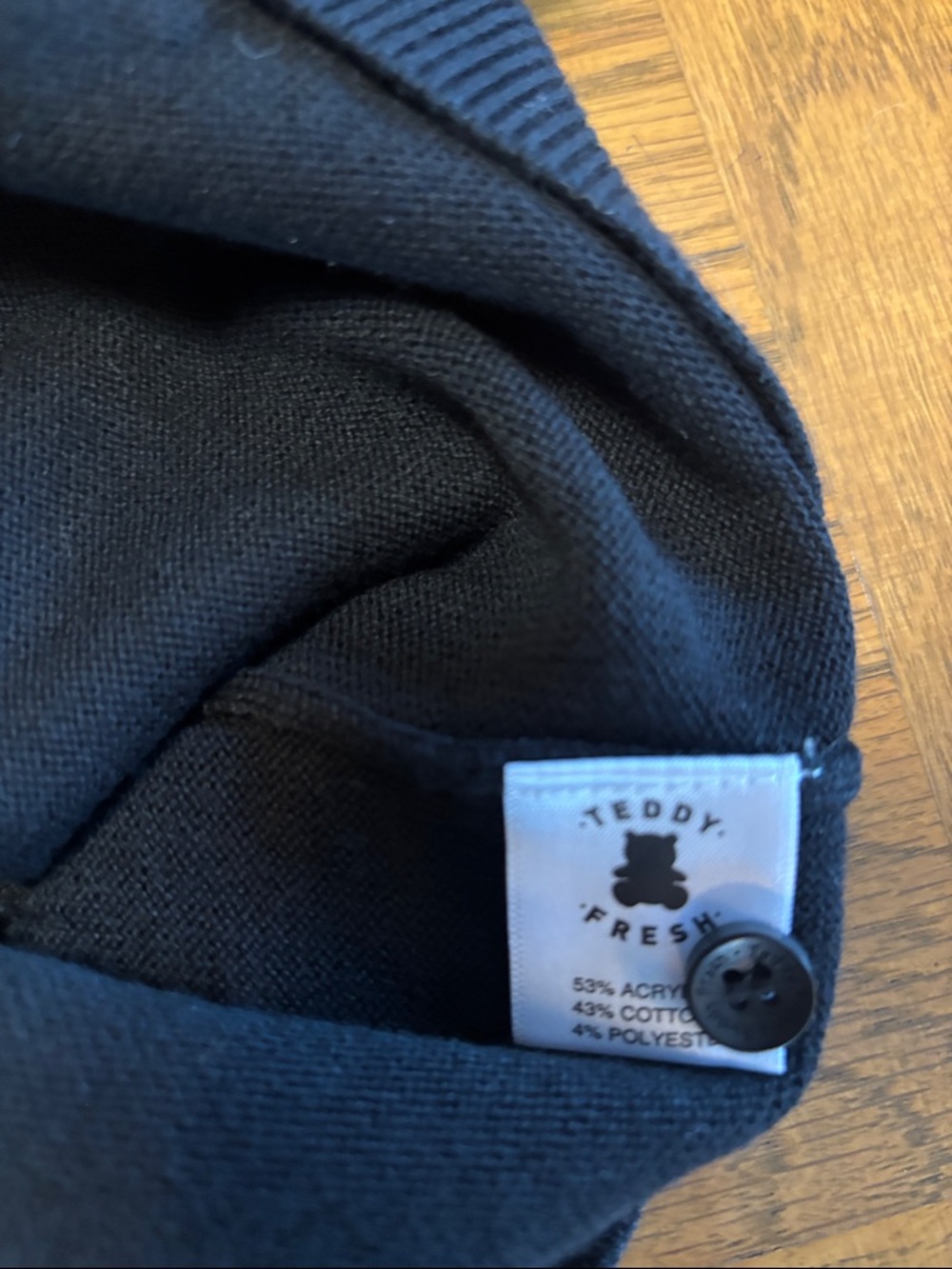 Teddy Fresh Black V-Neck Sweater with Pink & Blue Fuzzy Trim NWT Rare. - Picture 8 of 13